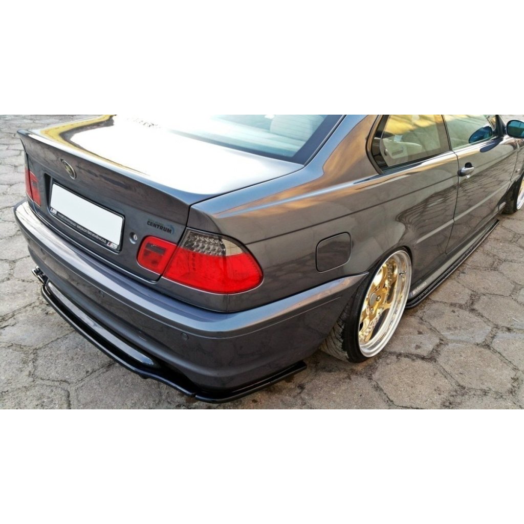 Maxton Design středový spoiler zadního nárazníku s žebrováním pro BMW řada 3 E46, plast ABS bez povrchové úpravy