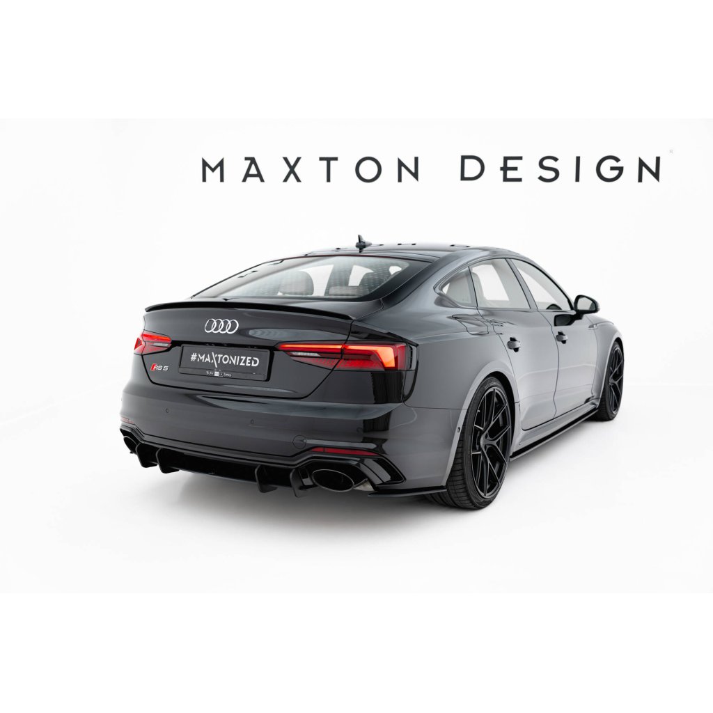 Maxton Design "Street Pro" boční difuzory pod zadní nárazník pro Audi RS5 F5, plast ABS bez povrchové úpravy, Sportback, s černou a červenou linkou