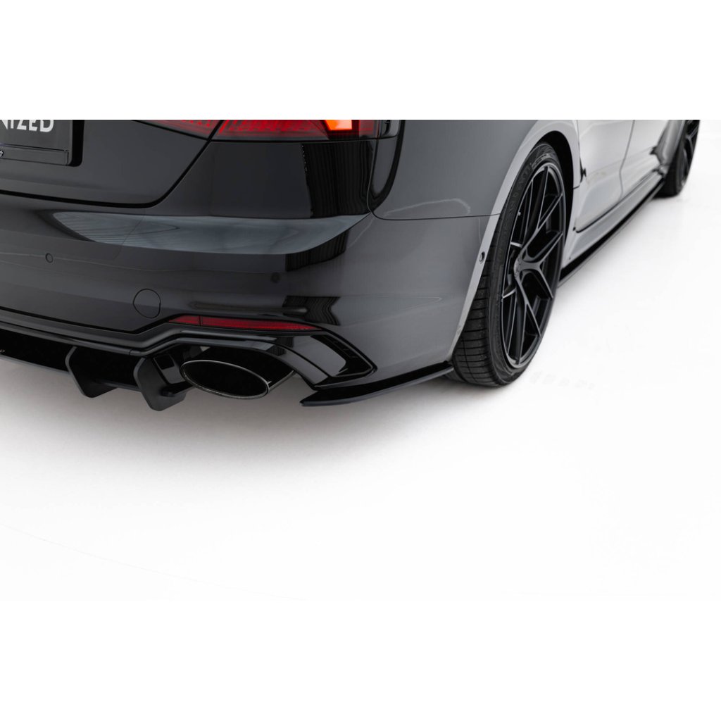 Maxton Design "Street Pro" boční difuzory pod zadní nárazník pro Audi RS5 F5, plast ABS bez povrchové úpravy, Sportback, s černou a červenou linkou