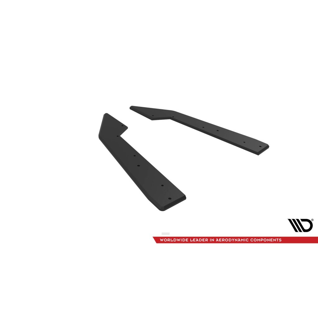 Maxton Design "Street Pro" boční difuzory pod zadní nárazník pro Ford Mustang Mk7 GT, plast ABS bez povrchové úpravy, s černou a červenou linkou