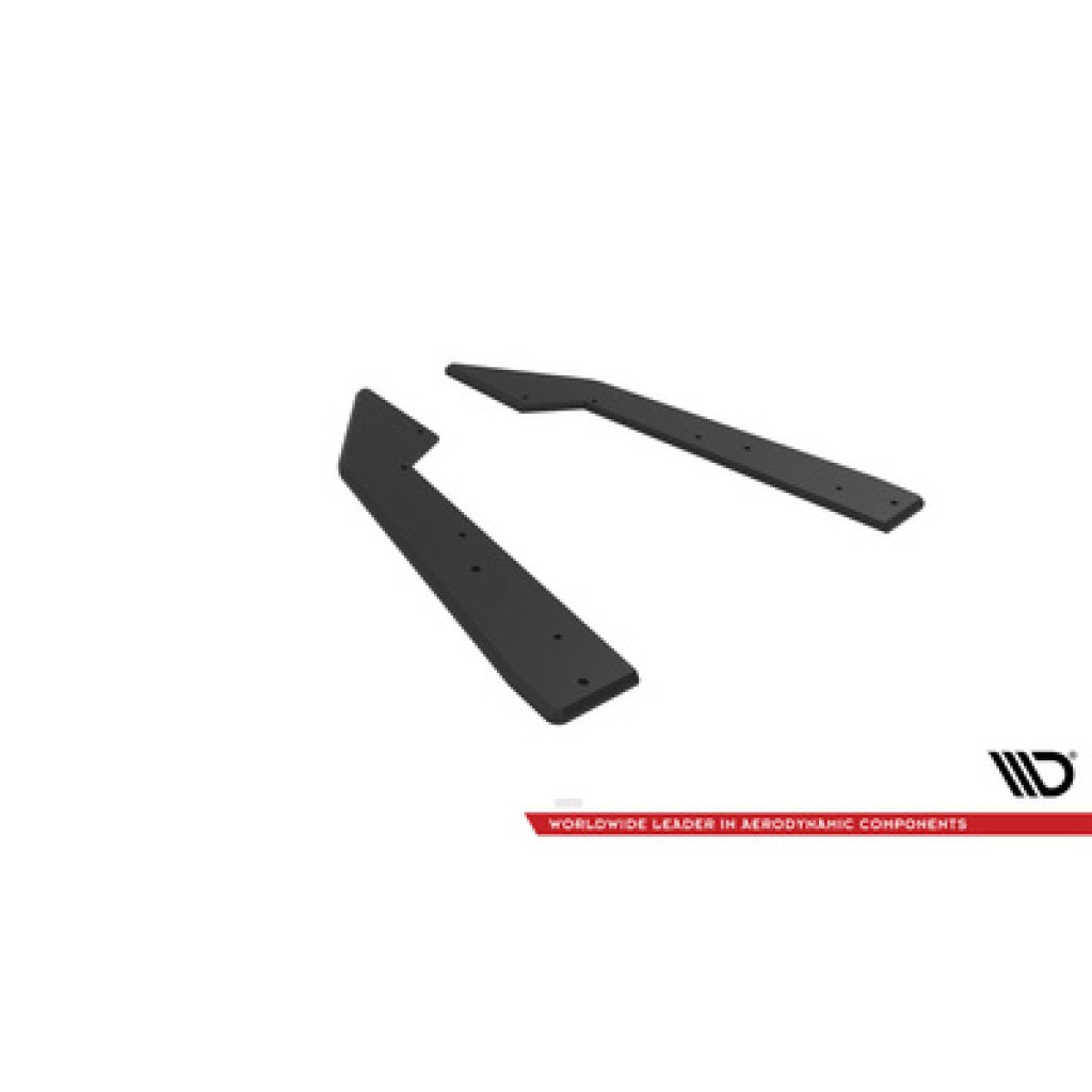 Maxton Design "Street Pro" boční difuzory pod zadní nárazník pro Ford Mustang Mk7 GT, plast ABS bez povrchové úpravy, s černou a červenou linkou