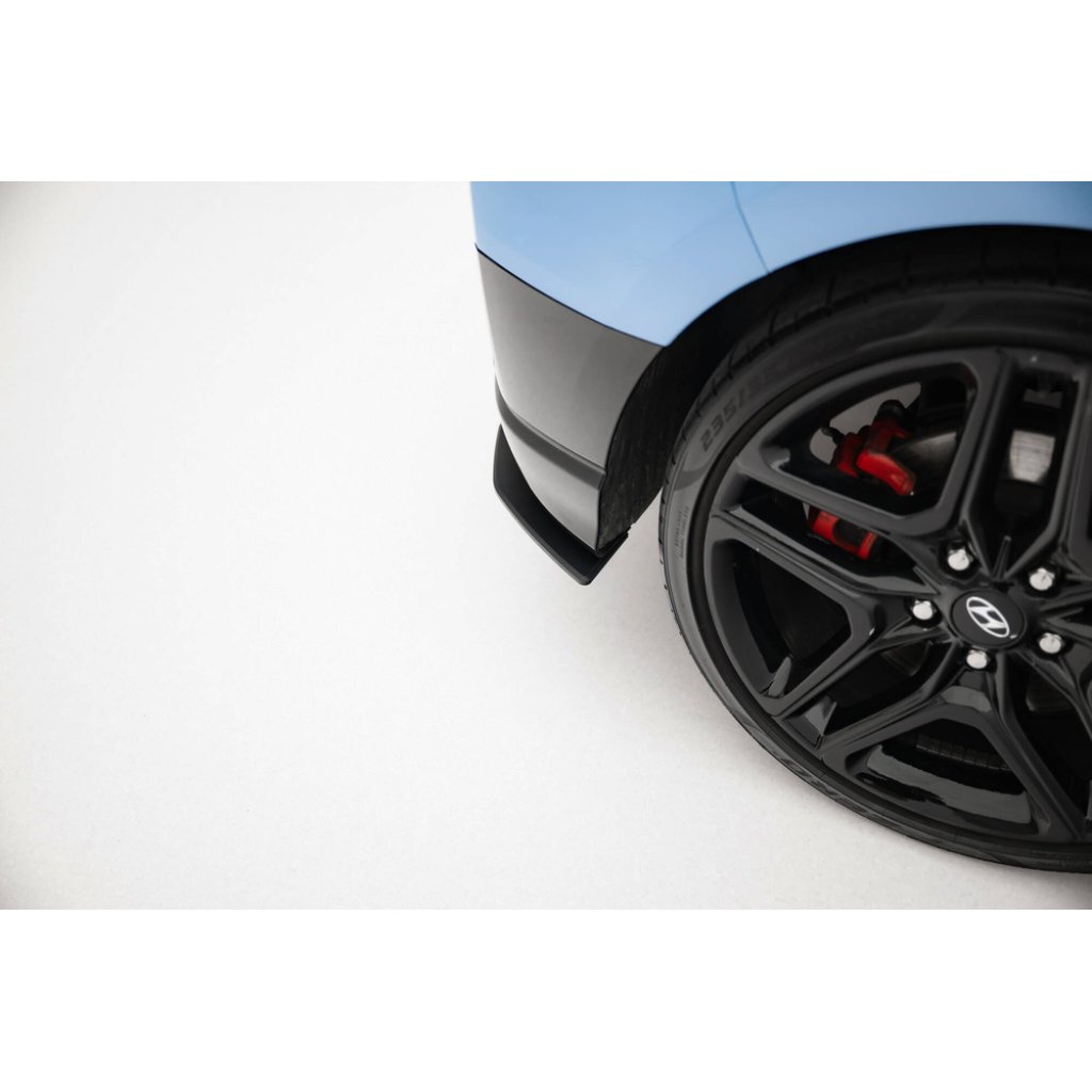 Maxton Design "Street Pro" boční difuzory pod zadní nárazník pro Hyundai Veloster N Mk2, plast ABS bez povrchové úpravy, s černou a červenou linkou