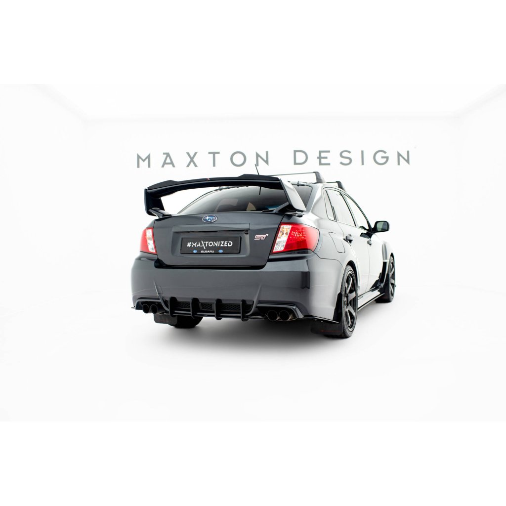 Maxton Design "Street Pro" boční difuzory pod zadní nárazník pro Subaru Impreza WRX STi Mk3 Facelift, plast ABS bez povrchové úpravy, s černou a červenou linkou