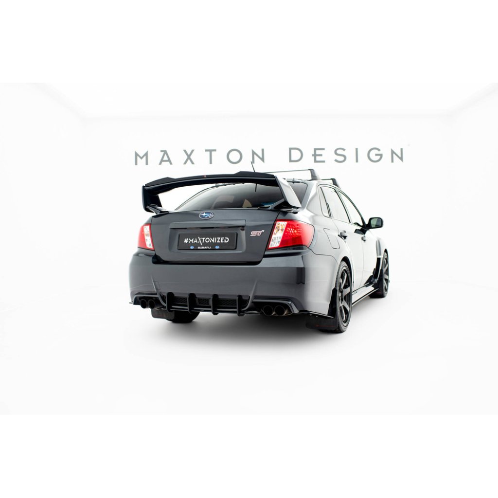 Maxton Design "Street Pro" boční difuzory pod zadní nárazník pro Subaru Impreza WRX STi Mk3 Facelift, plast ABS bez povrchové úpravy, s černou a červenou linkou