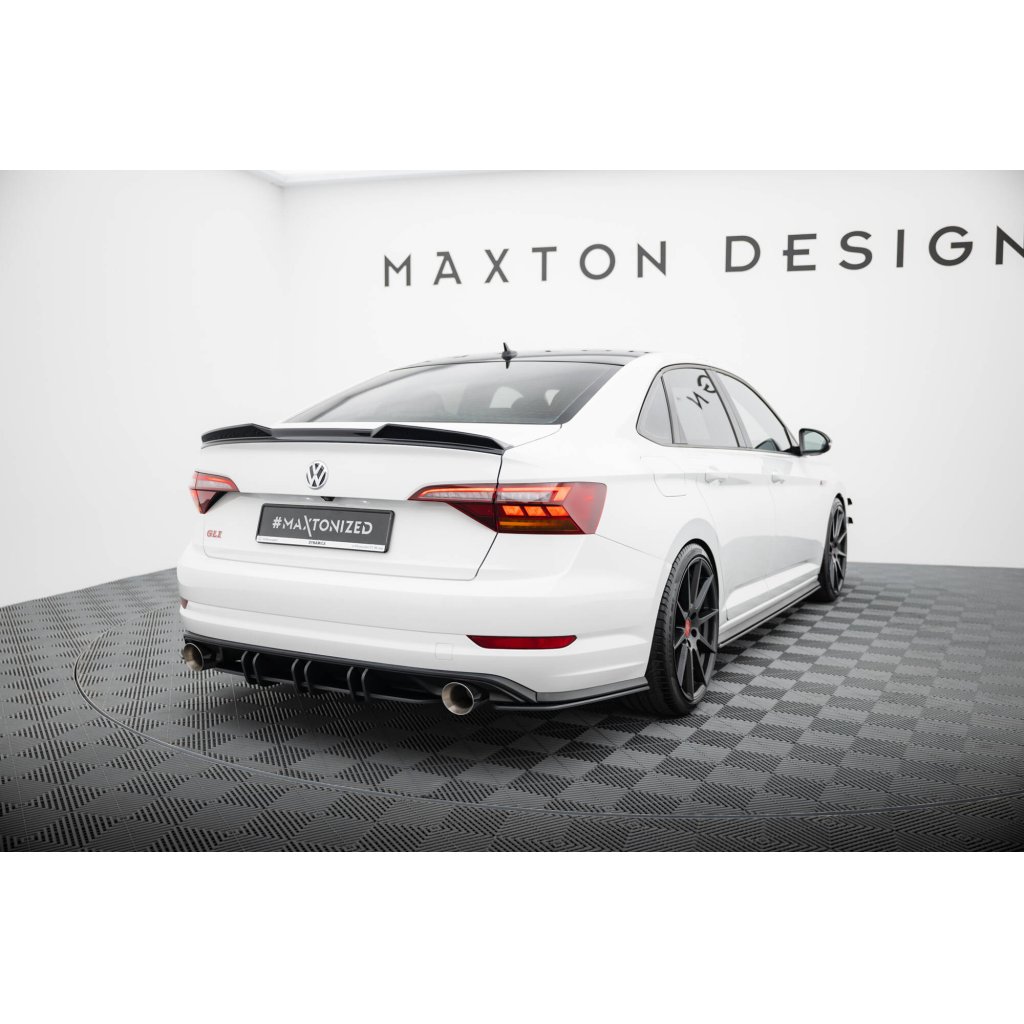 Maxton Design "Street Pro" boční difuzory pod zadní nárazník pro Volkswagen Jetta Mk7 GLI, plast ABS bez povrchové úpravy, černou linkou