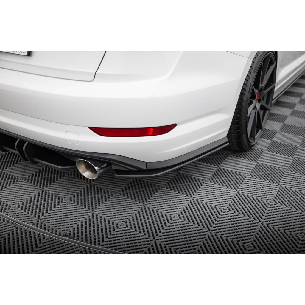 Maxton Design "Street Pro" boční difuzory pod zadní nárazník pro Volkswagen Jetta Mk7 GLI, plast ABS bez povrchové úpravy, s černou a červenou linkou