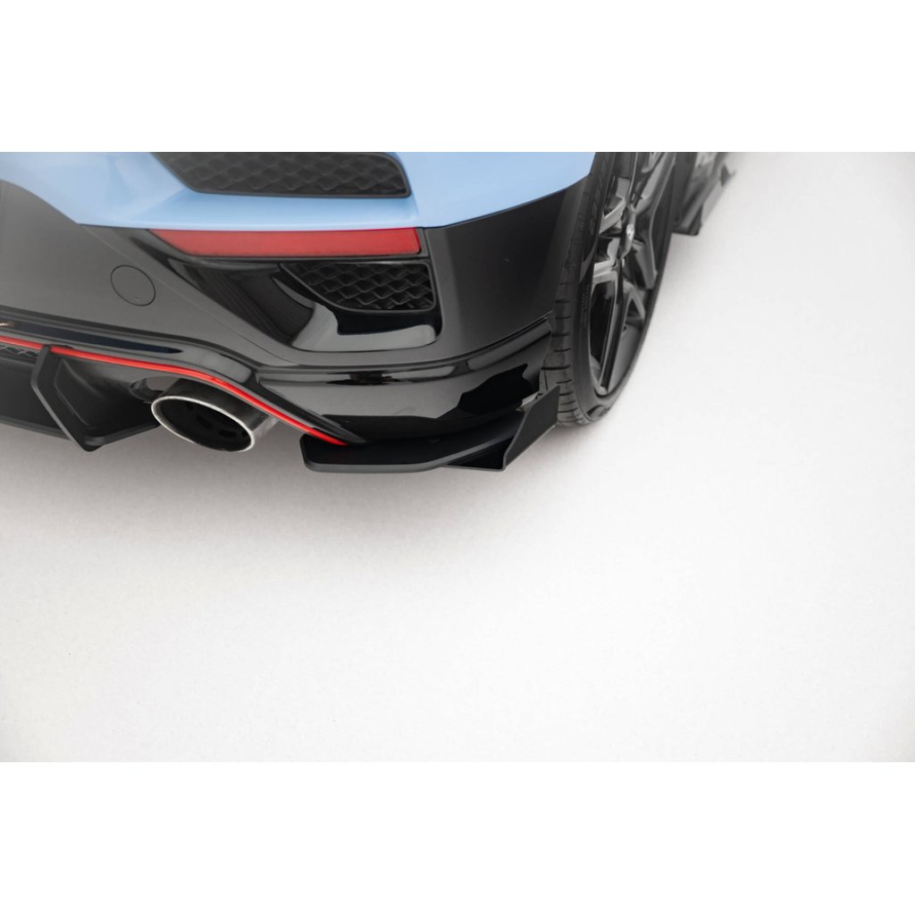 Maxton Design "Street Pro" boční difuzory pod zadní nárazník s křidélky pro Hyundai Veloster N Mk2, plast ABS bez povrchové úpravy