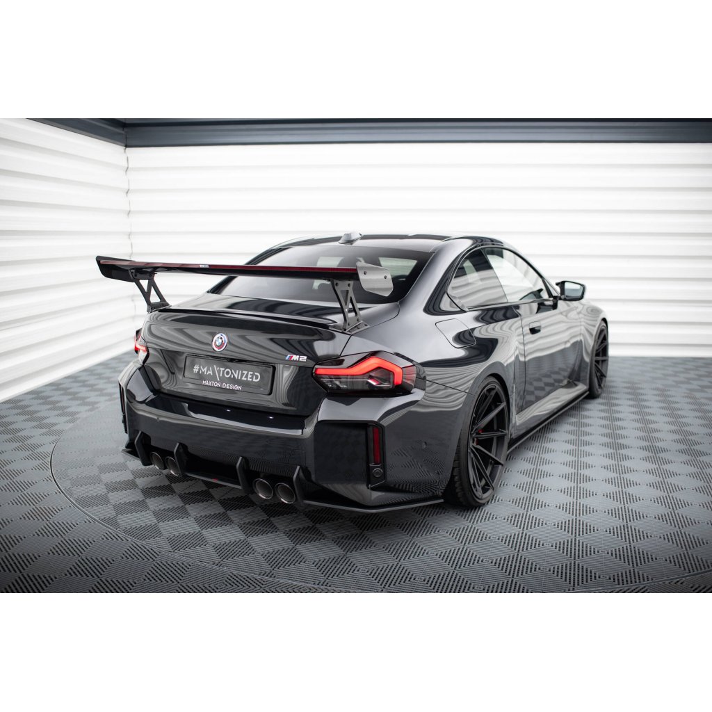 Maxton Design "Street Pro" boční difuzory pod zadní nárazník v.1 pro BMW M2 G87, plast ABS bez povrchové úpravy, s červenou linkou