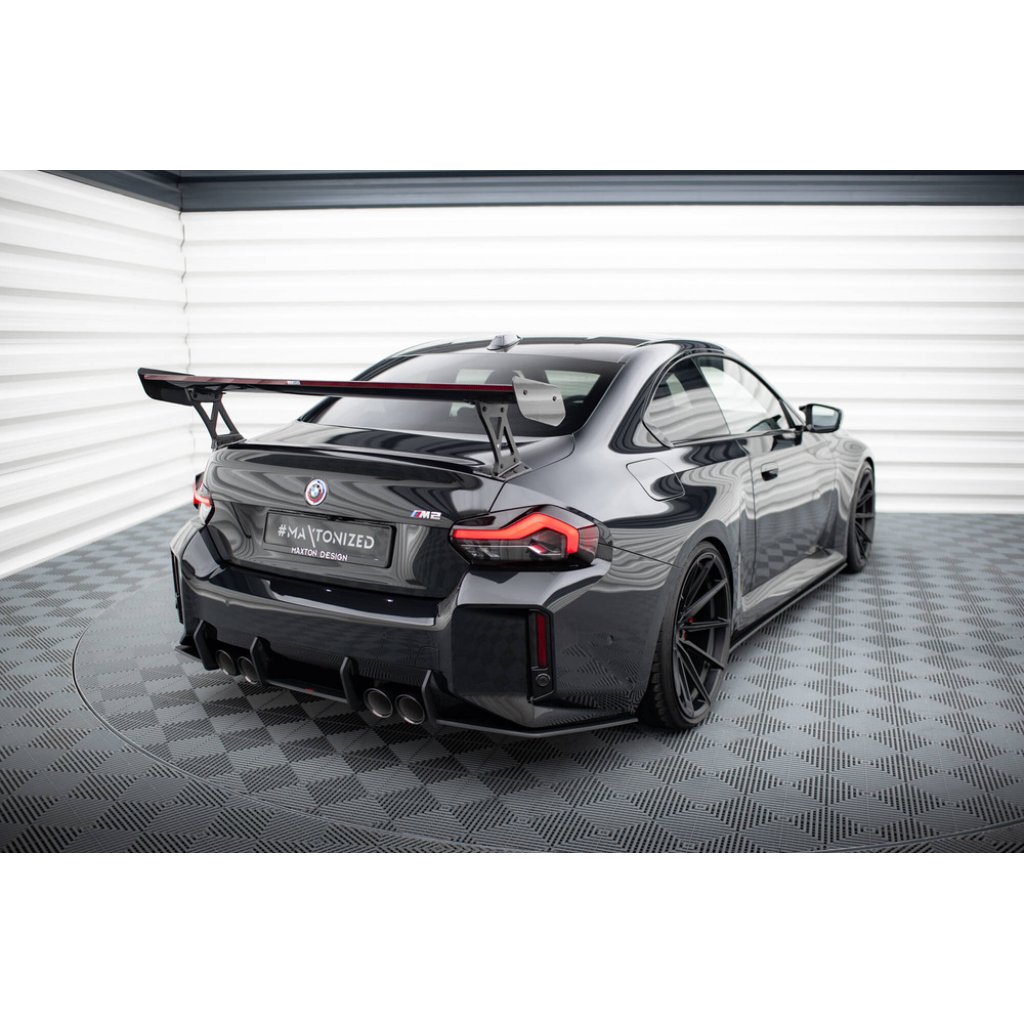 Maxton Design "Street Pro" boční difuzory pod zadní nárazník v.1 pro BMW M2 G87, plast ABS bez povrchové úpravy, s červenou linkou