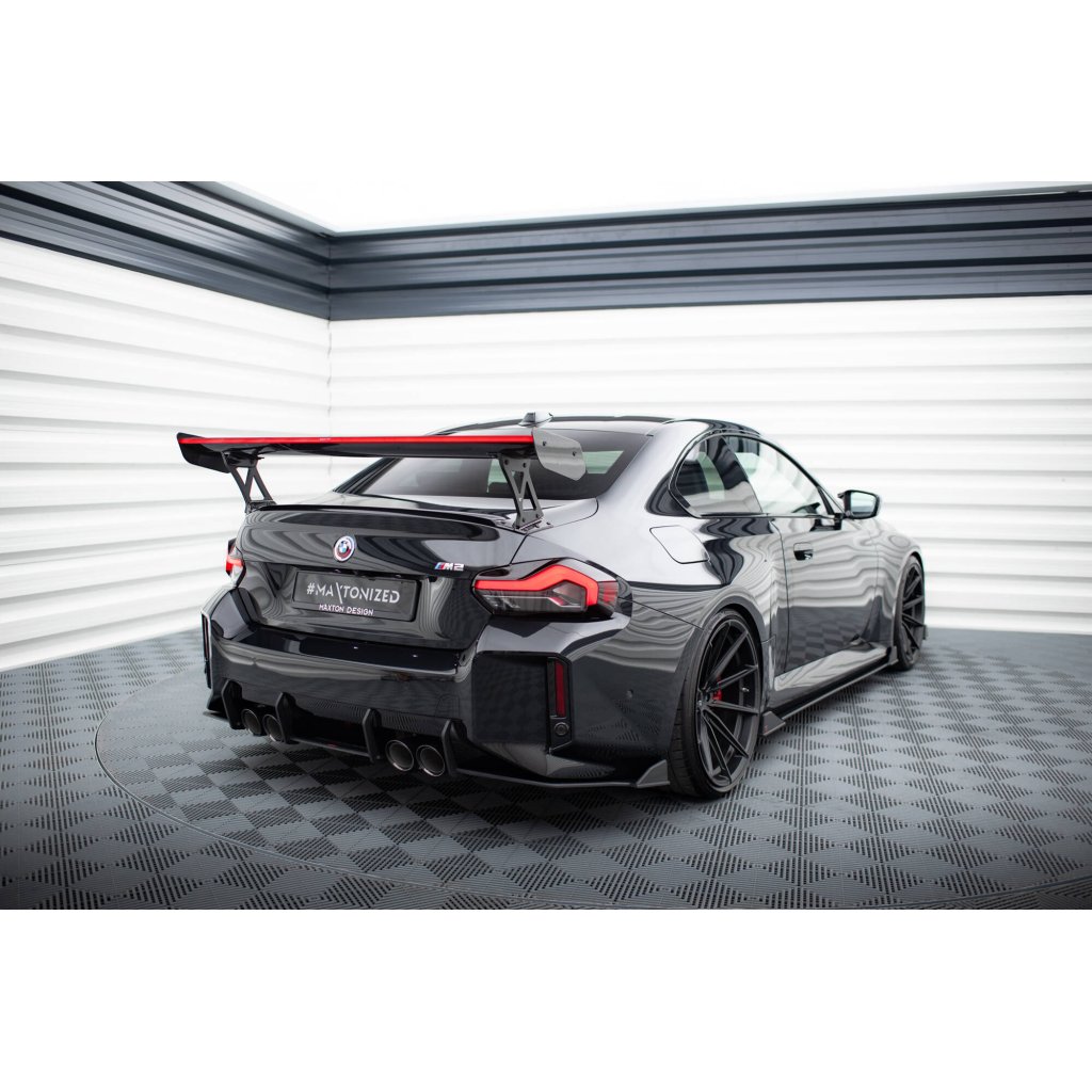 Maxton Design "Street Pro" boční difuzory pod zadní nárazník v.2 pro BMW M2 G87, plast ABS bez povrchové úpravy, s červenou linkou