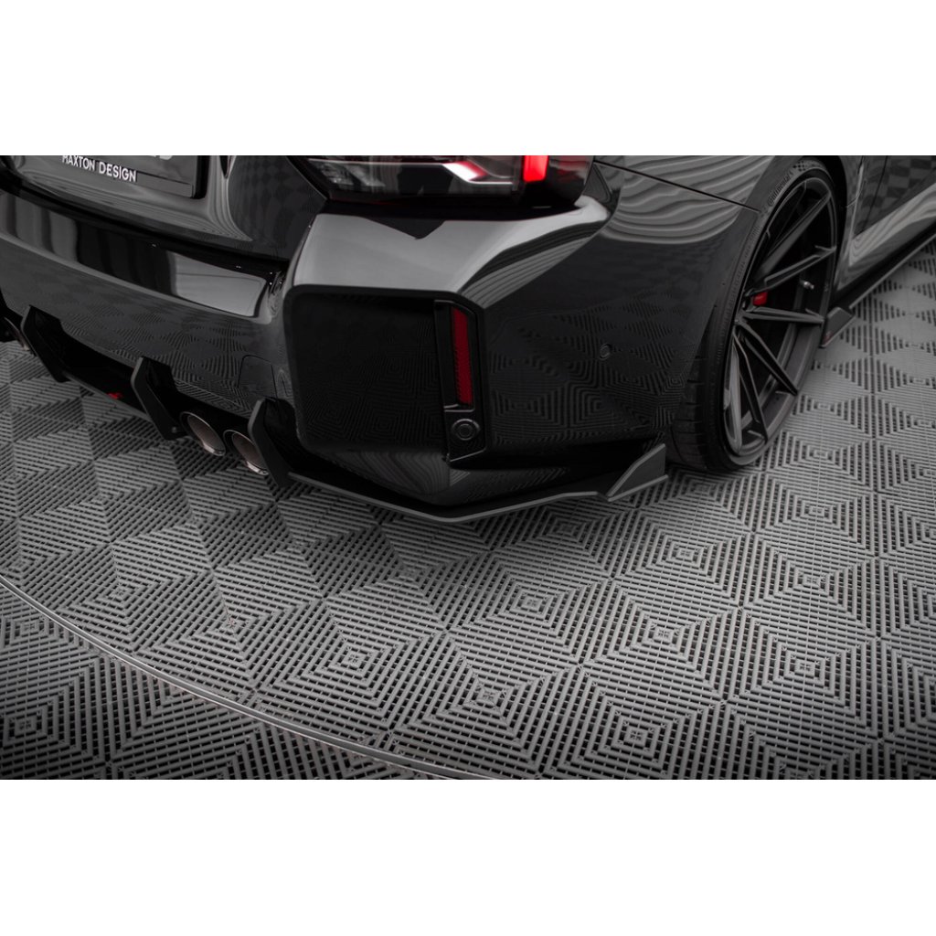 Maxton Design "Street Pro" boční difuzory pod zadní nárazník v.2 pro BMW M2 G87, plast ABS bez povrchové úpravy, s červenou linkou