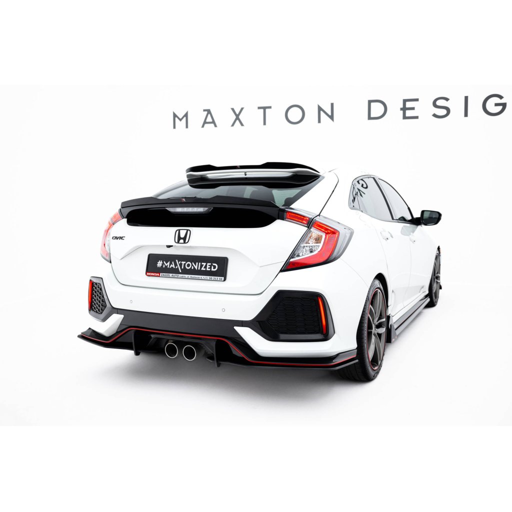 Maxton Design "Street Pro" boční difuzory pod zadní nárazník v.2 pro Honda Civic Mk10 Sport, plast ABS bez povrchové úpravy