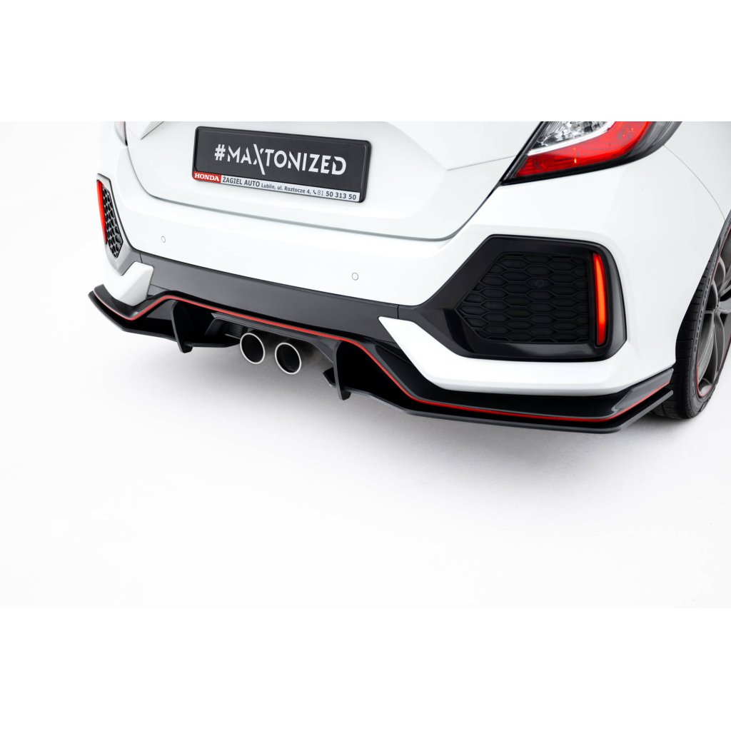 Maxton Design "Street Pro" boční difuzory pod zadní nárazník v.2 pro Honda Civic Mk10 Sport, plast ABS bez povrchové úpravy