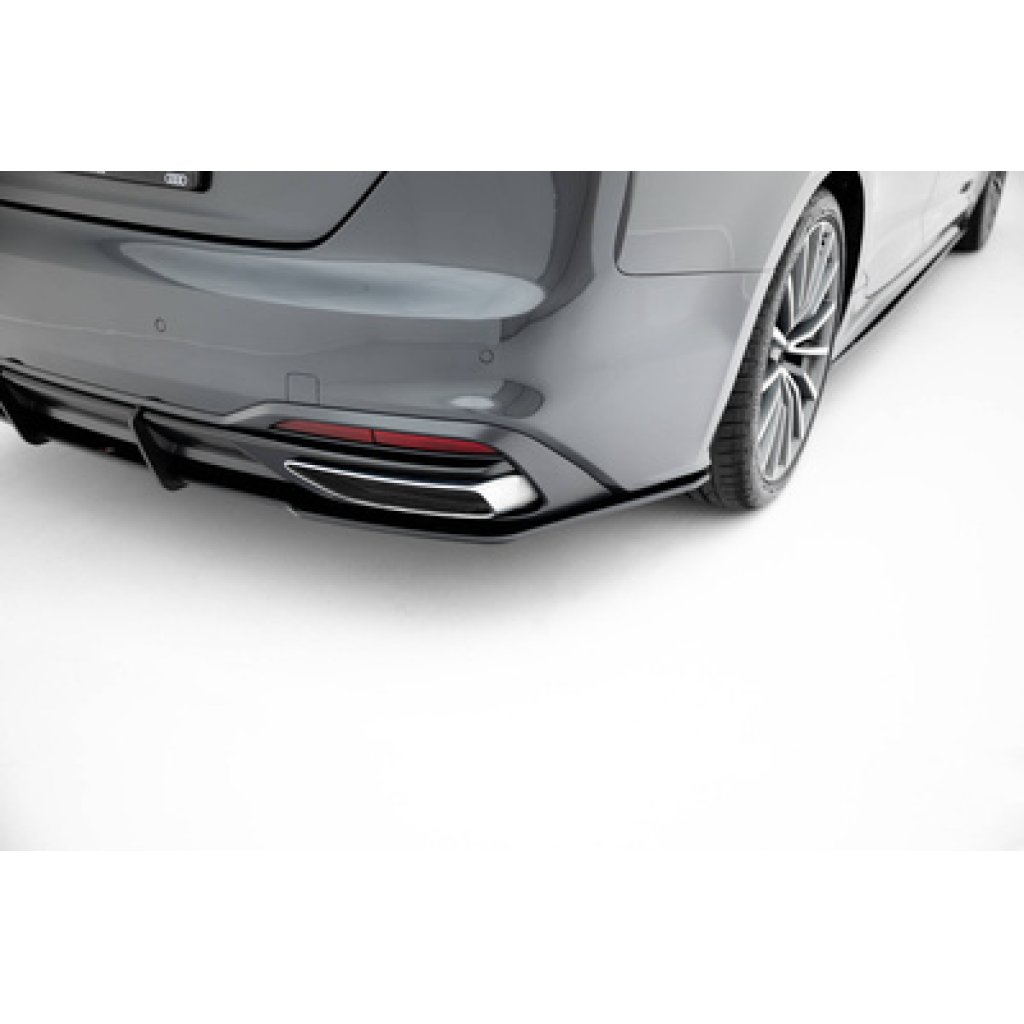 Maxton Design "Street Pro" difuzor zadního nárazníku pro Audi A5 F5 Facelift, plast ABS bez povrchové úpravy, Coupe/Sportback, s černou a červenou linkou