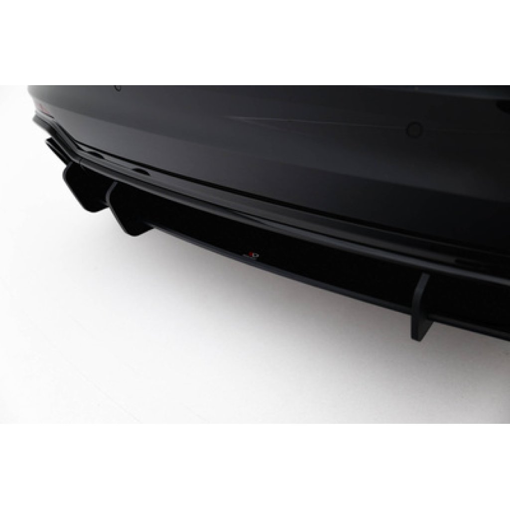 Maxton Design "Street Pro" difuzor zadního nárazníku pro Audi RS5 F5, plast ABS bez povrchové úpravy, Coupe / Sportback, s červenou linkou