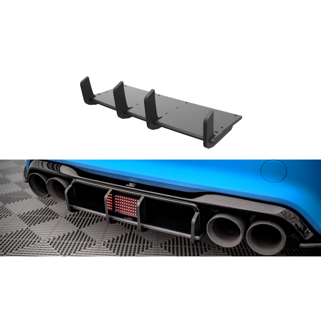 Maxton Design "Street Pro" difuzor zadního nárazníku pro BMW M2 F87, plast ABS bez povrchové úpravy, s červenou linkou