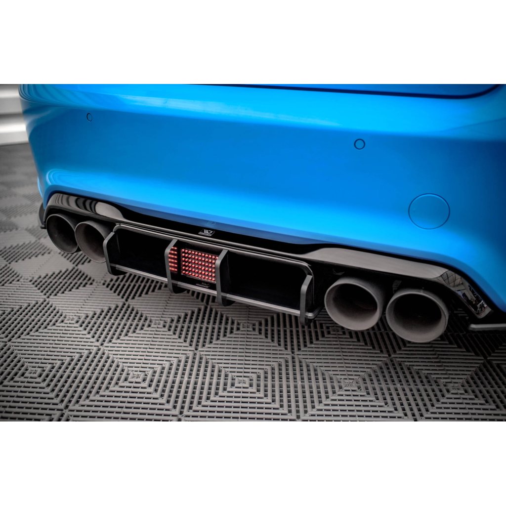 Maxton Design "Street Pro" difuzor zadního nárazníku pro BMW M2 F87, plast ABS bez povrchové úpravy, s červenou linkou