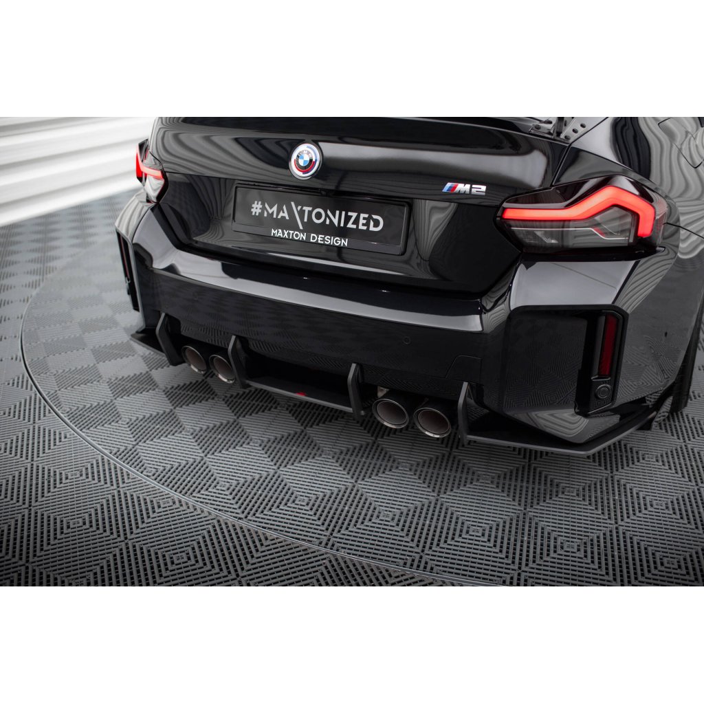 Maxton Design "Street Pro" difuzor zadního nárazníku pro BMW M2 G87, plast ABS bez povrchové úpravy, s černou a červenou linkou