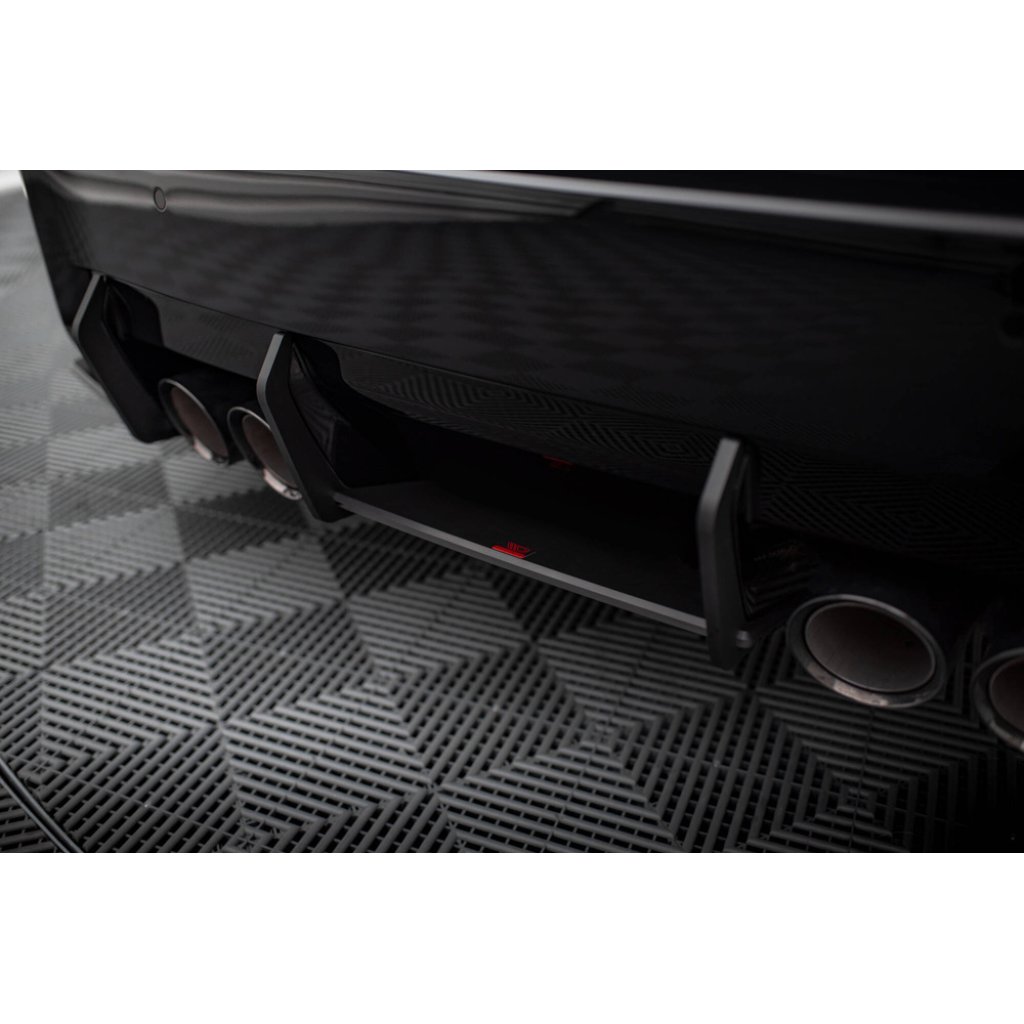 Maxton Design "Street Pro" difuzor zadního nárazníku pro BMW M2 G87, plast ABS bez povrchové úpravy, s červenou linkou