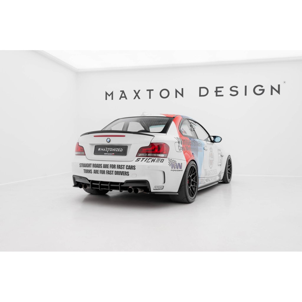 Maxton Design "Street Pro" difuzor zadního nárazníku pro BMW řada 1 E82, plast ABS bez povrchové úpravy, M Coupe, s červenou linkou