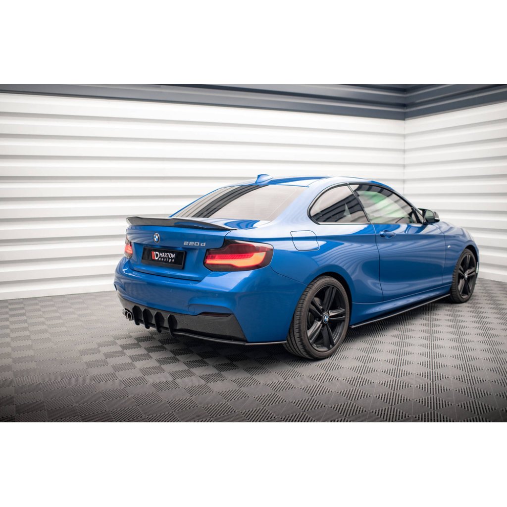 Maxton Design "Street Pro" difuzor zadního nárazníku pro BMW řada 2 F22, plast ABS bez povrchové úpravy, s červenou linkou, M-pack