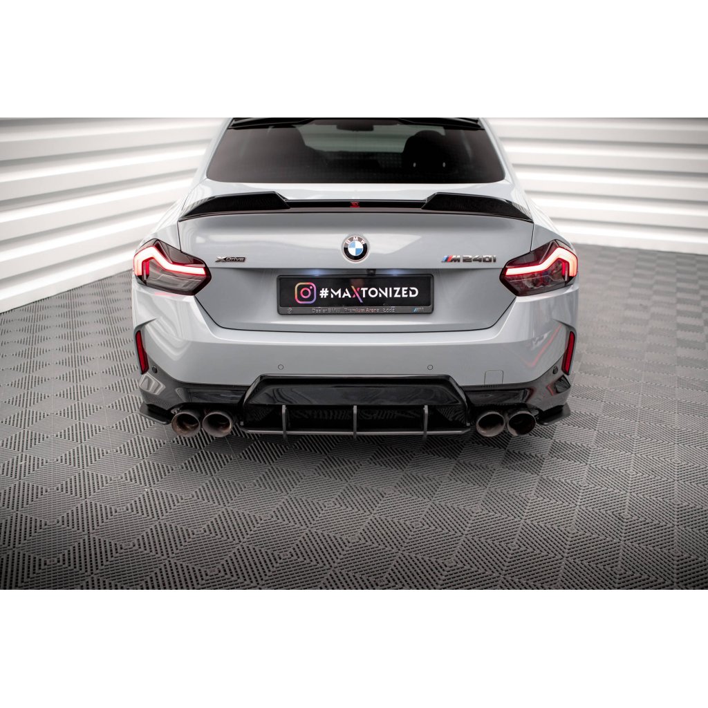 Maxton Design "Street Pro" difuzor zadního nárazníku pro BMW řada 2 G42 M240i, plast ABS bez povrchové úpravy, s černou a červenou linkou