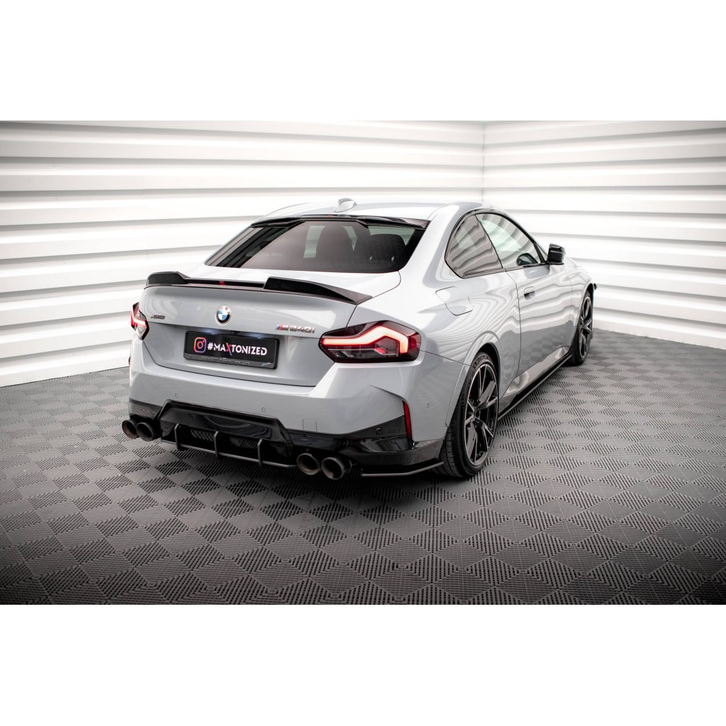 Maxton Design "Street Pro" difuzor zadního nárazníku pro BMW řada 2 G42 M240i, plast ABS bez povrchové úpravy, s červenou linkou
