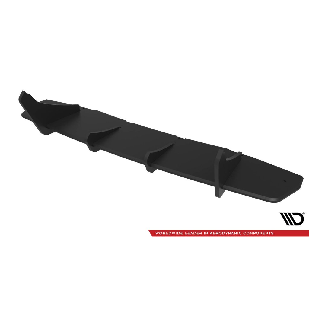 Maxton Design "Street Pro" difuzor zadního nárazníku pro Ford Mustang Mk7 GT, plast ABS bez povrchové úpravy, s černou a červenou linkou
