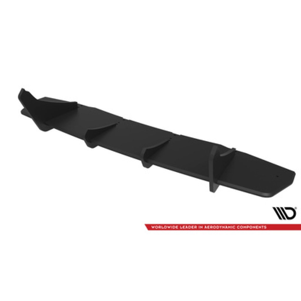 Maxton Design "Street Pro" difuzor zadního nárazníku pro Ford Mustang Mk7 GT, plast ABS bez povrchové úpravy, s černou a červenou linkou