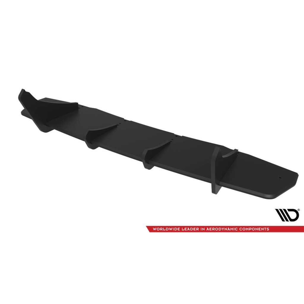 Maxton Design "Street Pro" difuzor zadního nárazníku pro Ford Mustang Mk7 GT, plast ABS bez povrchové úpravy, s červenou linkou