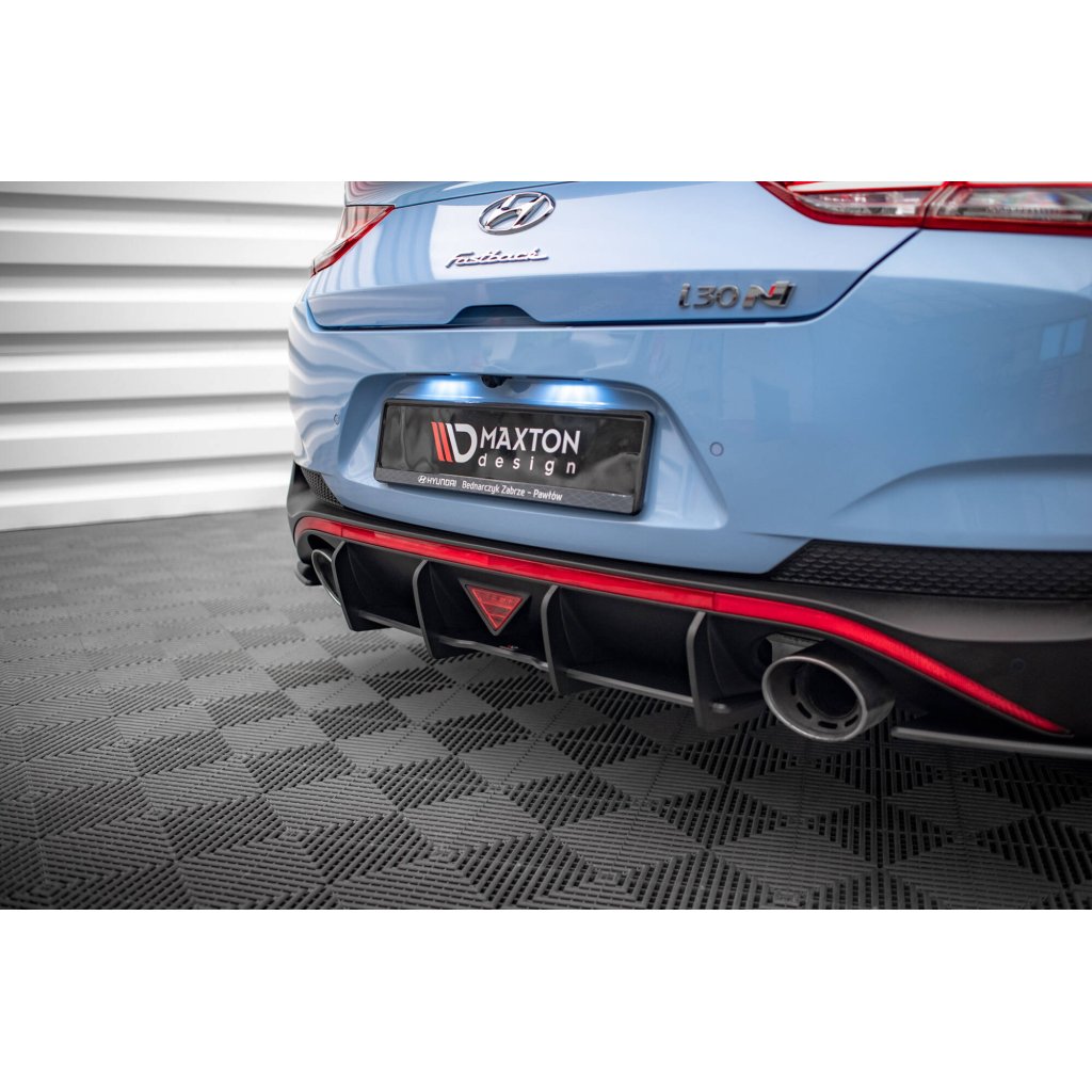 Maxton Design "Street Pro" difuzor zadního nárazníku pro Hyundai i30 N Mk3, plast ABS bez povrchové úpravy, Fastback