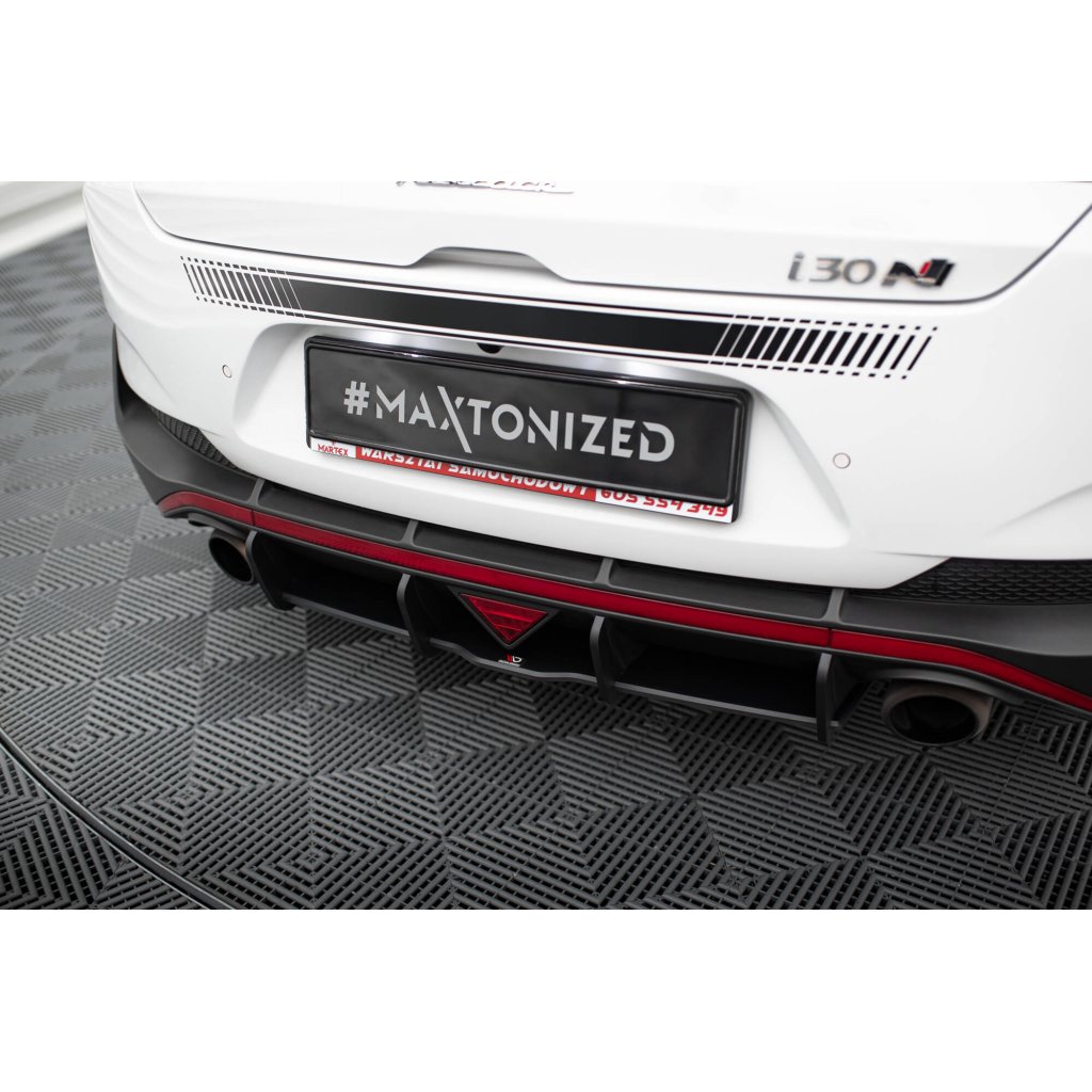 Maxton Design "Street Pro" difuzor zadního nárazníku pro Hyundai i30 N Mk3, plast ABS bez povrchové úpravy, Fastback
