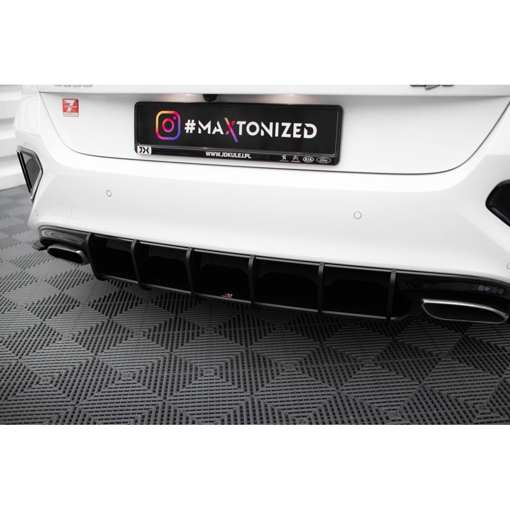 Maxton Design "Street Pro" difuzor zadního nárazníku pro Kia Cee'd Mk 3/ProCeed GT, plast ABS bez povrchové úpravy, s černou a červenou linkou
