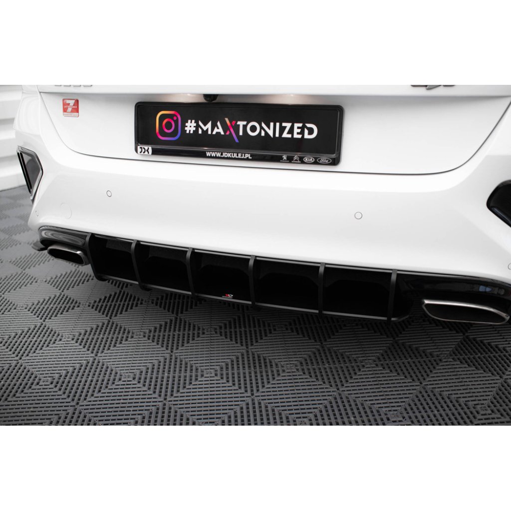 Maxton Design "Street Pro" difuzor zadního nárazníku pro Kia Cee'd Mk 3/ProCeed GT, plast ABS bez povrchové úpravy, s černou a červenou linkou