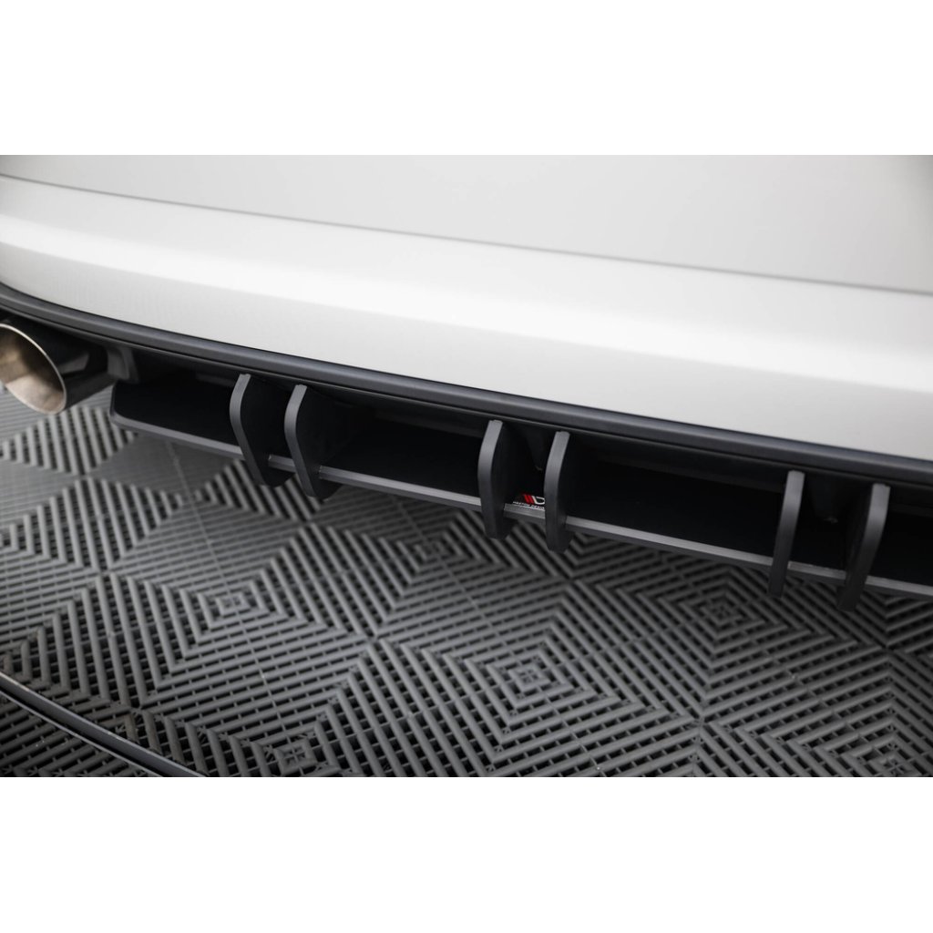 Maxton Design "Street Pro" difuzor zadního nárazníku pro Volkswagen Jetta Mk7 GLI, plast ABS bez povrchové úpravy, s černou a červenou linkou