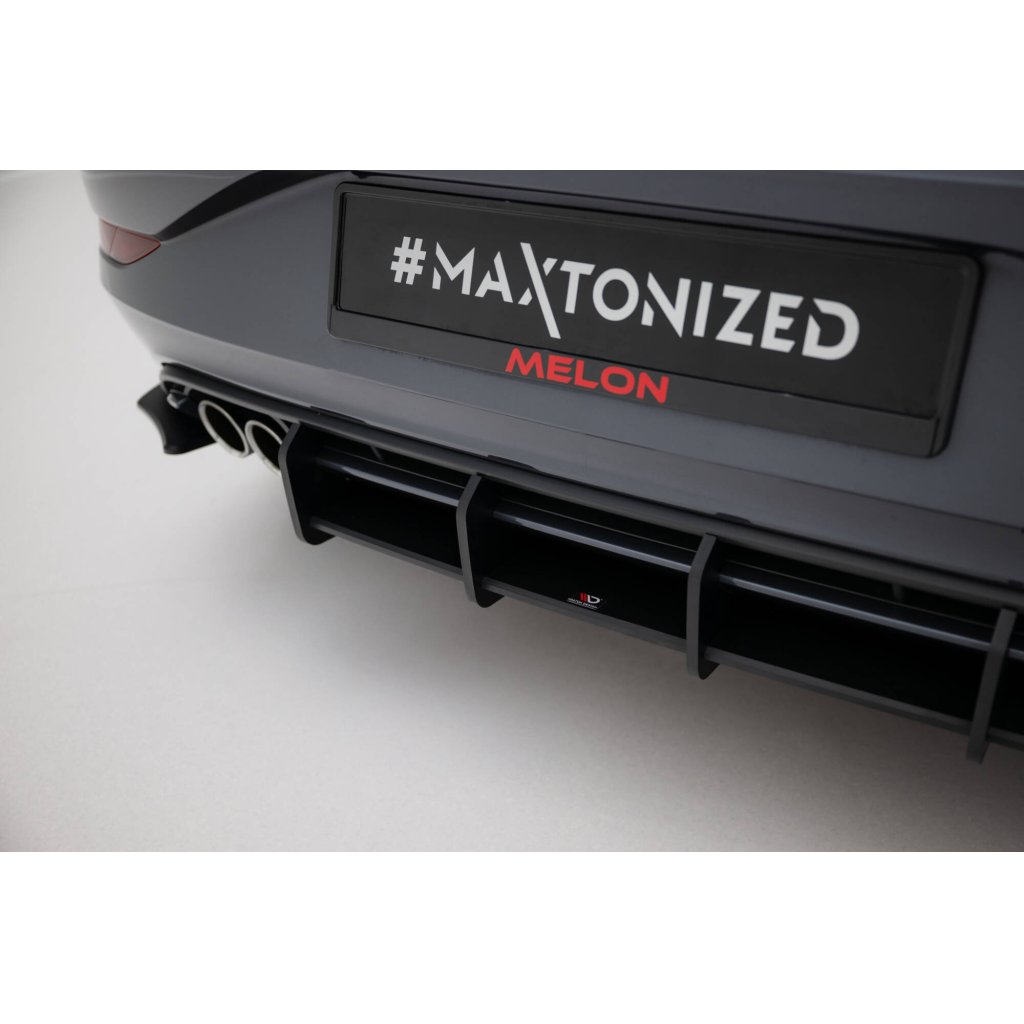Maxton Design "Street Pro" difuzor zadního nárazníku pro Volkswagen Polo GTI Mk6 Facelift, plast ABS bez povrchové úpravy