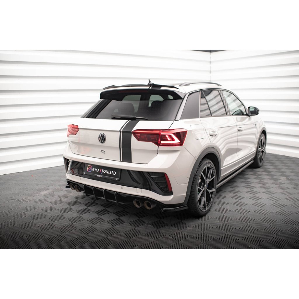 Maxton Design "Street Pro" difuzor zadního nárazníku pro Volkswagen T-roc R Mk1 Facelift, plast ABS bez povrchové úpravy, s černou a červenou linkou