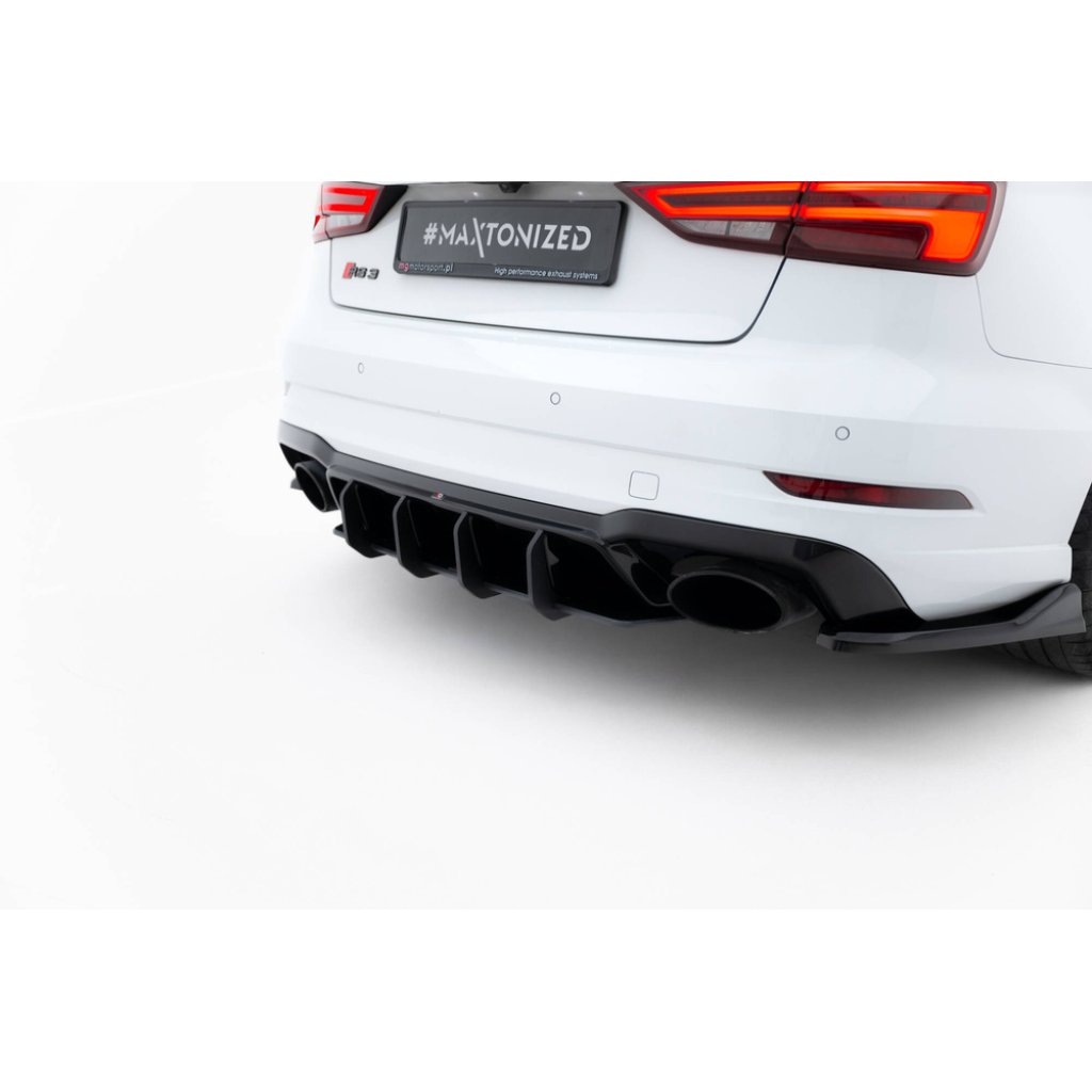 Maxton Design "Street Pro" difuzor zadního nárazníku v.2 pro Audi RS3 8V Facelift, plast ABS bez povrchové úpravy, Sedan