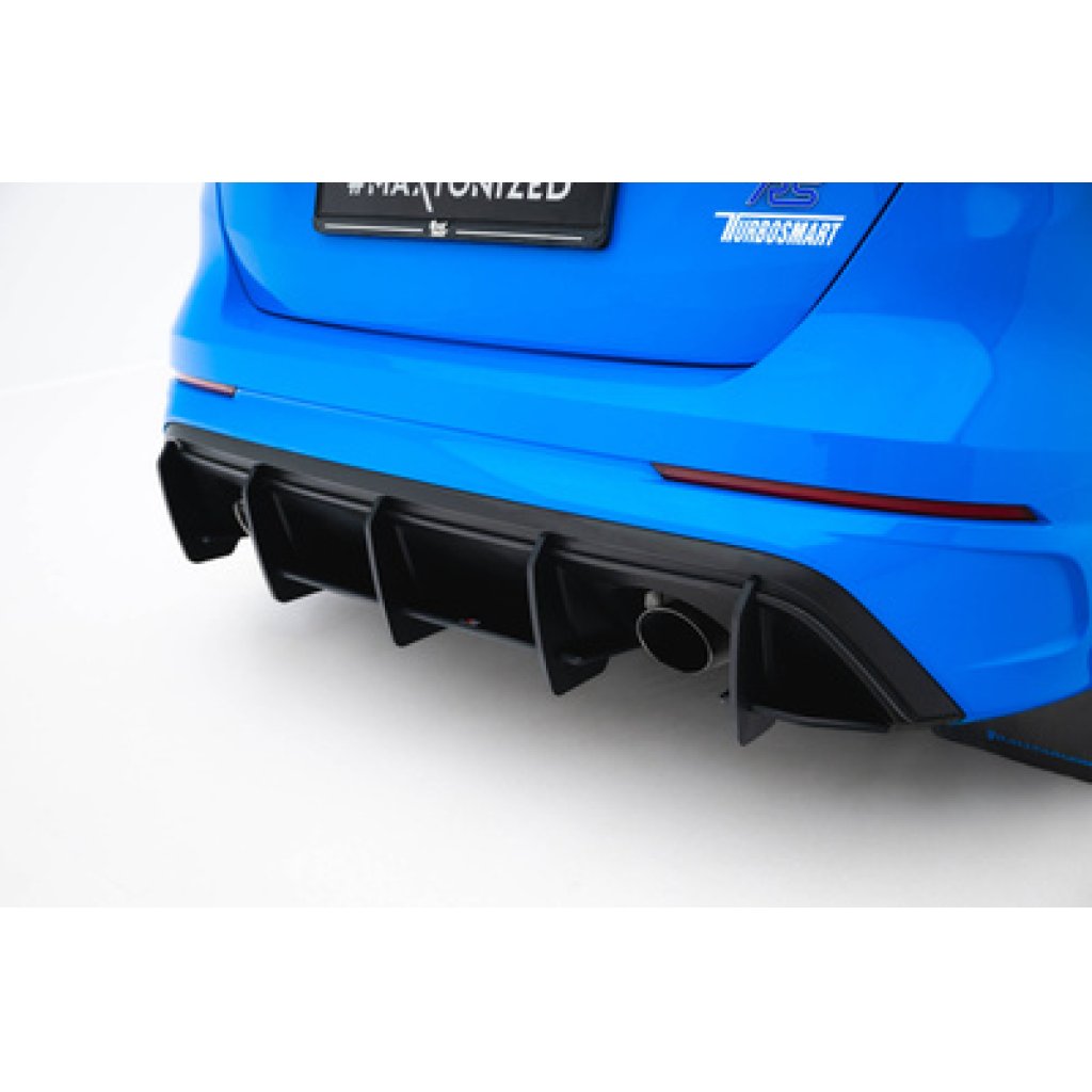 Maxton Design "Street Pro" difuzor zadního nárazníku v.2 pro Ford Focus RS Mk3, plast ABS bez povrchové úpravy, s černou a červenou linkou