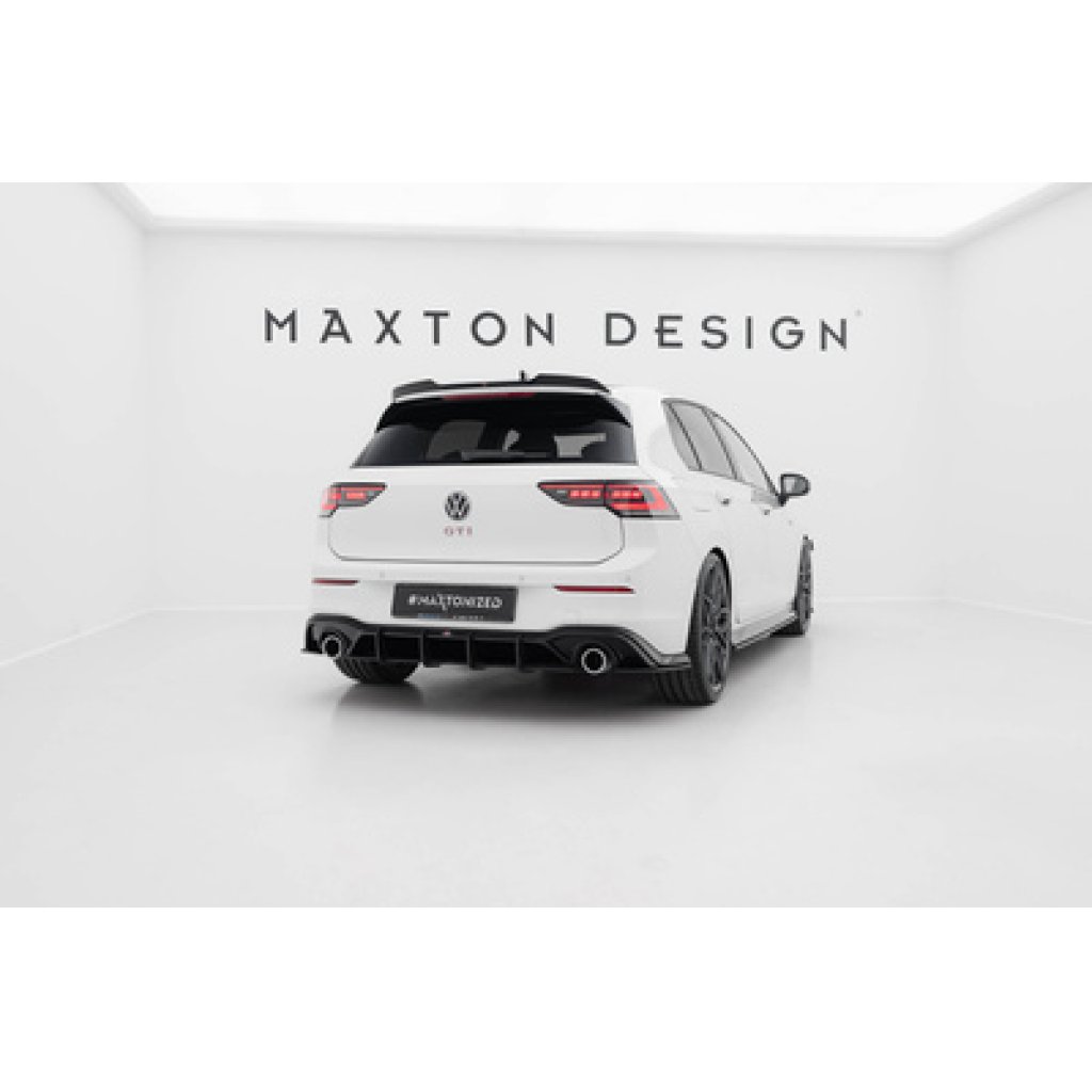 Maxton Design "Street Pro" difuzor zadního nárazníku v.3 pro Volkswagen Golf GTI Mk8, Mk8 Facelift, plast ABS bez povrchové úpravy, s černou a červenou linkou