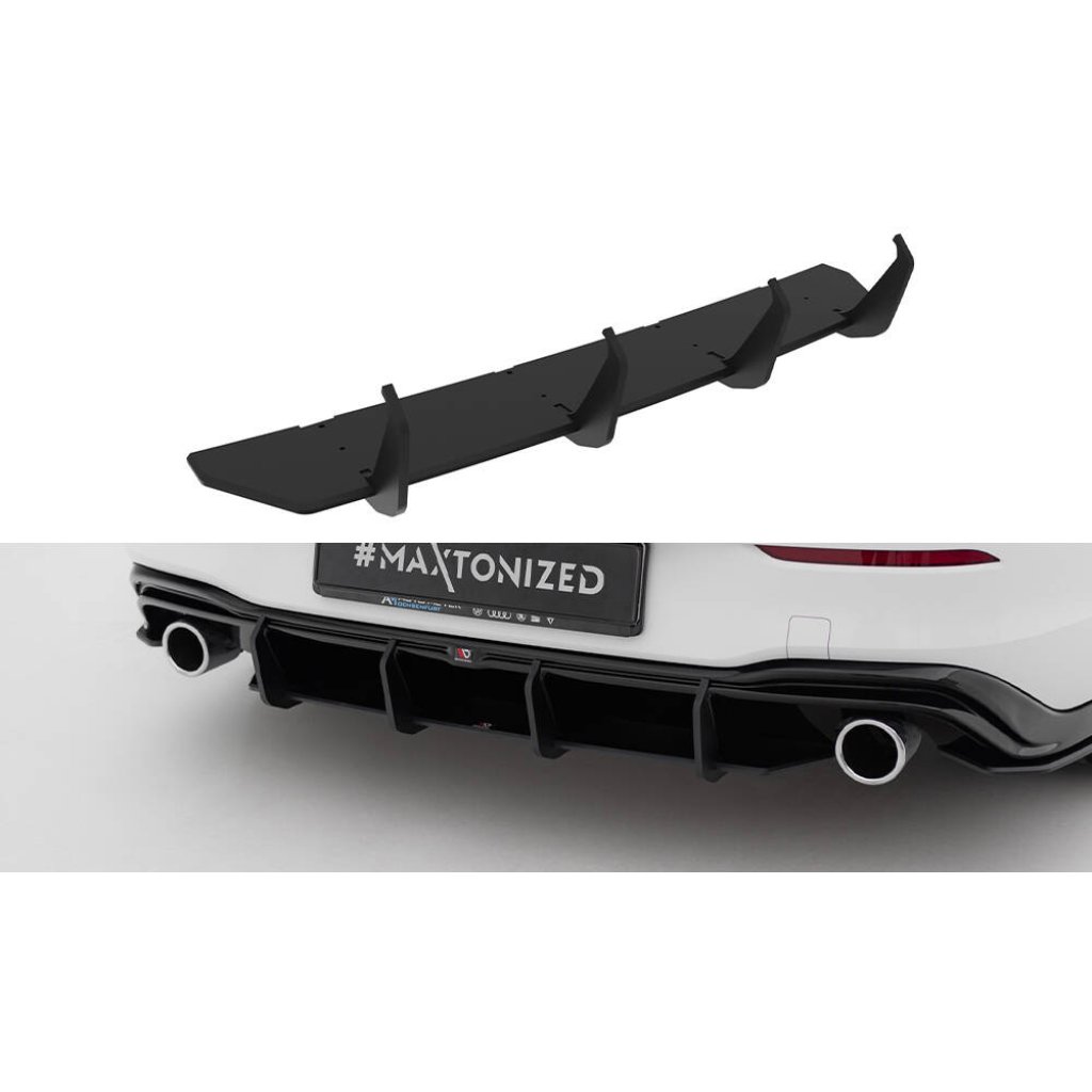 Maxton Design "Street Pro" difuzor zadního nárazníku v.4 pro Volkswagen Golf GTI Mk8, Mk8 Facelift, plast ABS bez povrchové úpravy