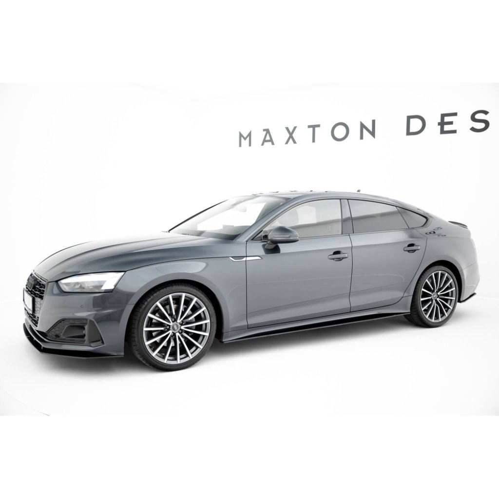 Maxton Design "Street Pro" difuzory pod boční prahy pro Audi A5 F5 Facelift, plast ABS bez povrchové úpravy, Sportback, s červenou linkou