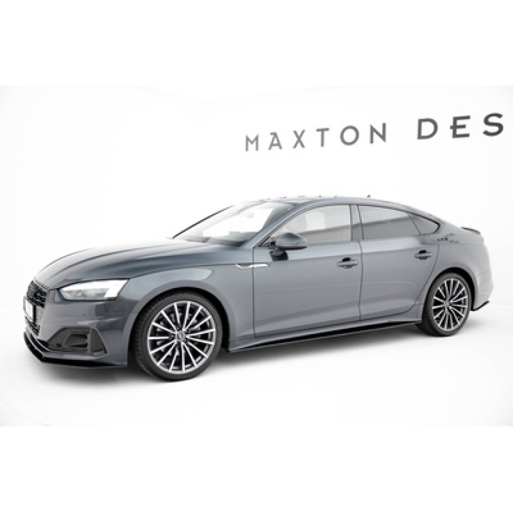 Maxton Design "Street Pro" difuzory pod boční prahy pro Audi A5 F5 Facelift, plast ABS bez povrchové úpravy, Sportback, s červenou linkou