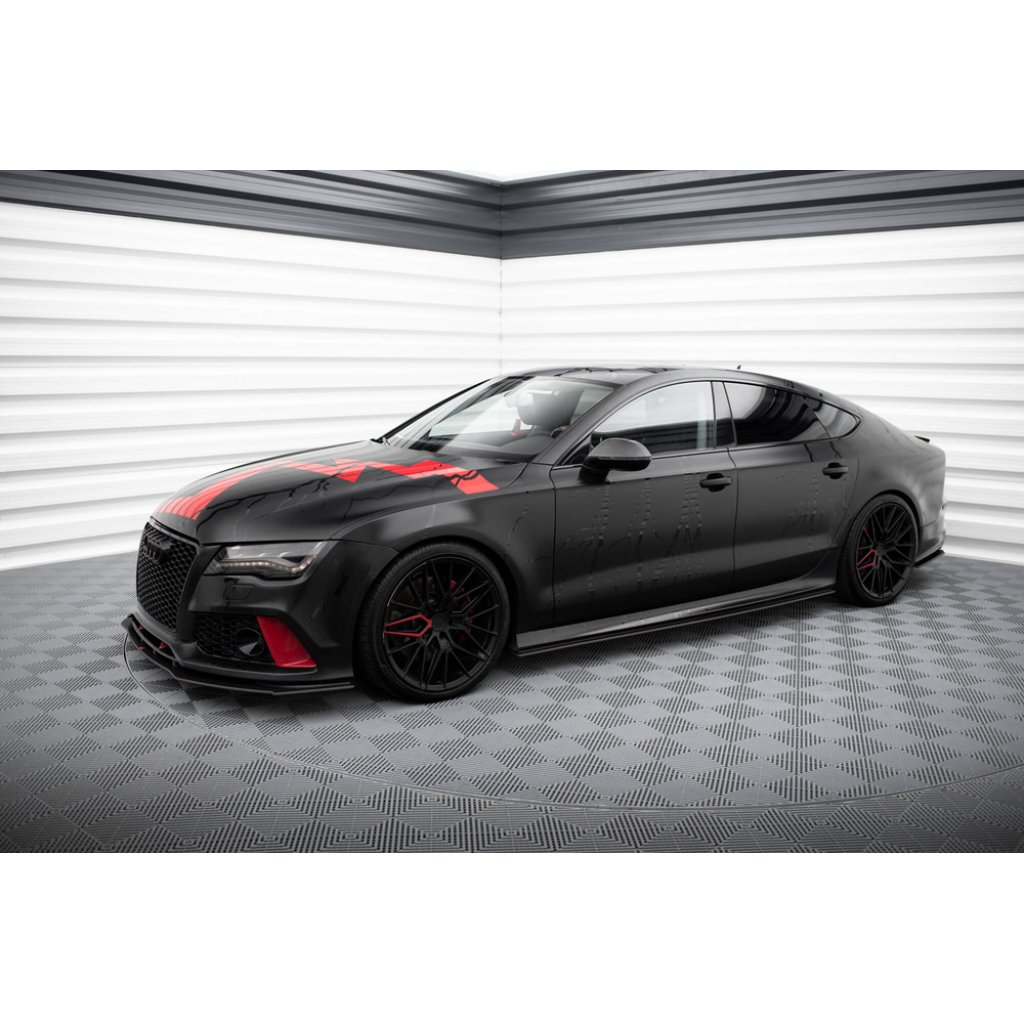 Maxton Design "Street Pro" difuzory pod boční prahy pro Audi A7 C7, plast ABS bez povrchové úpravy, S-Line
