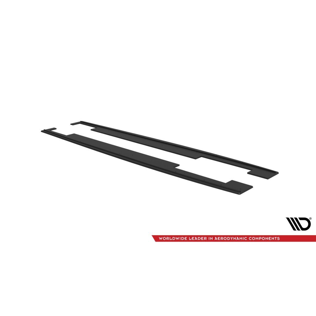 Maxton Design "Street Pro" difuzory pod boční prahy pro Audi A7 C7, plast ABS bez povrchové úpravy, S-Line, s červenou linkou