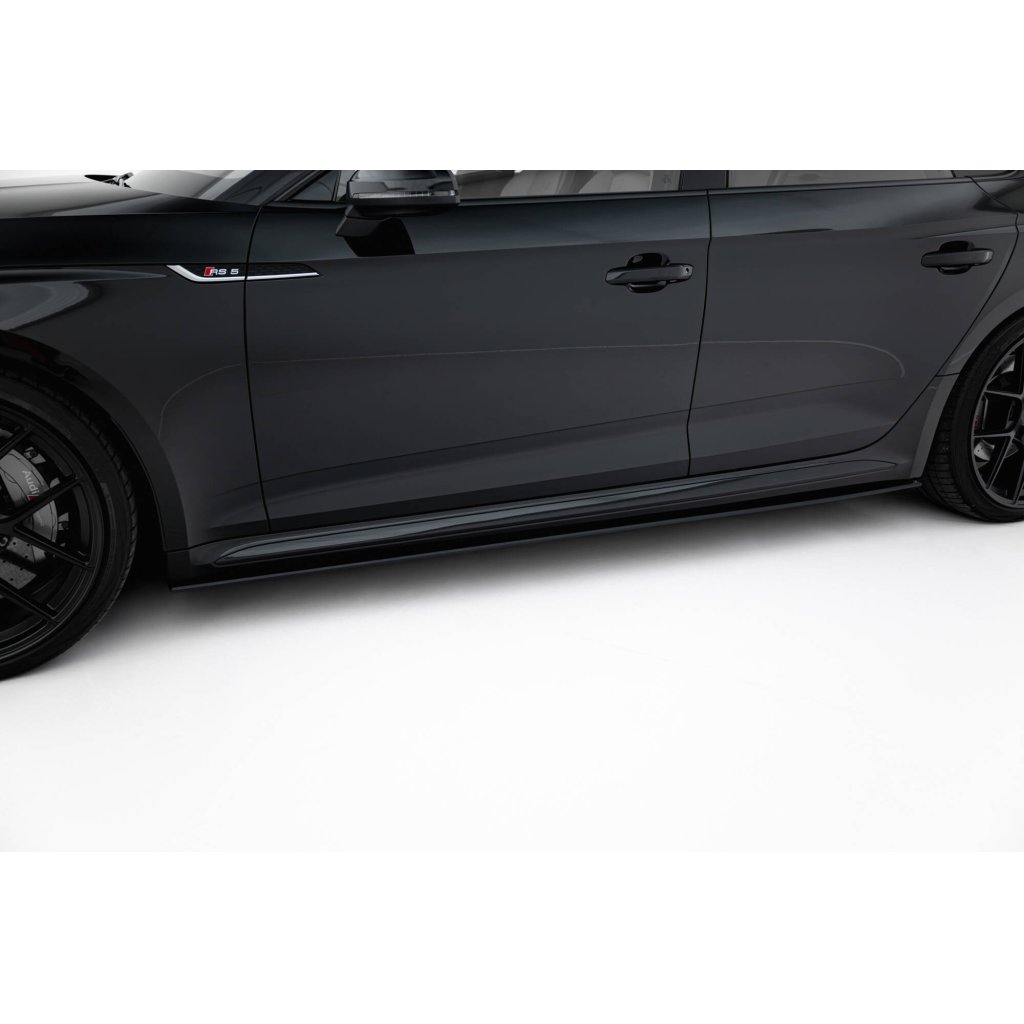 Maxton Design "Street Pro" difuzory pod boční prahy pro Audi RS5 F5, plast ABS bez povrchové úpravy, Sportback, s černou a červenou linkou