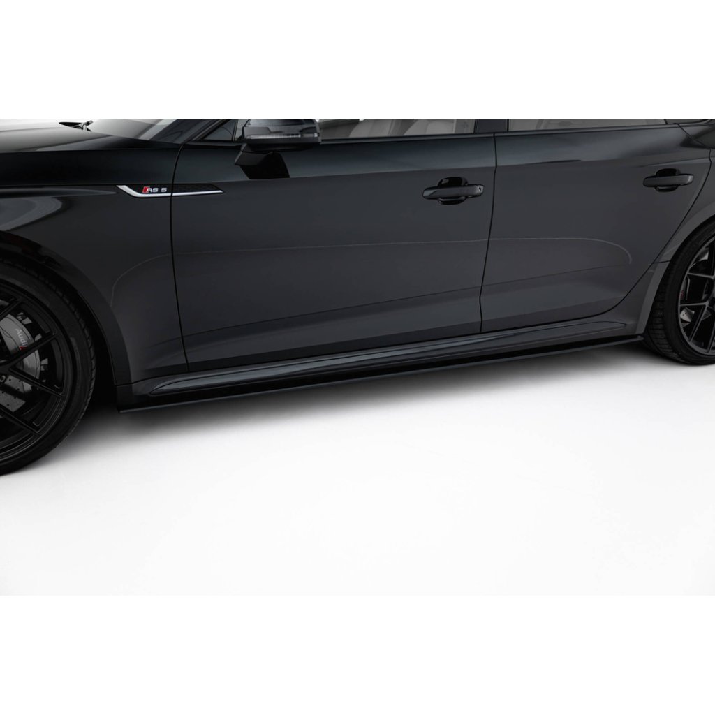 Maxton Design "Street Pro" difuzory pod boční prahy pro Audi RS5 F5, plast ABS bez povrchové úpravy, Sportback, s černou a červenou linkou