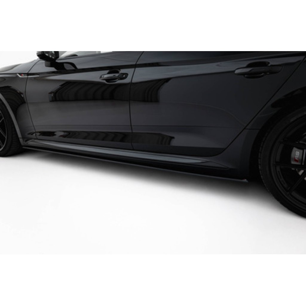 Maxton Design "Street Pro" difuzory pod boční prahy pro Audi RS5 F5, plast ABS bez povrchové úpravy, Sportback, s černou a červenou linkou