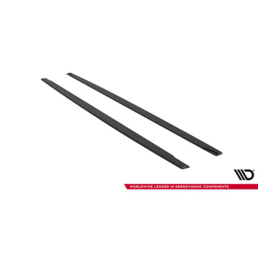 Maxton Design "Street Pro" difuzory pod boční prahy pro Audi RS5 F5, plast ABS bez povrchové úpravy, Sportback, s černou a červenou linkou
