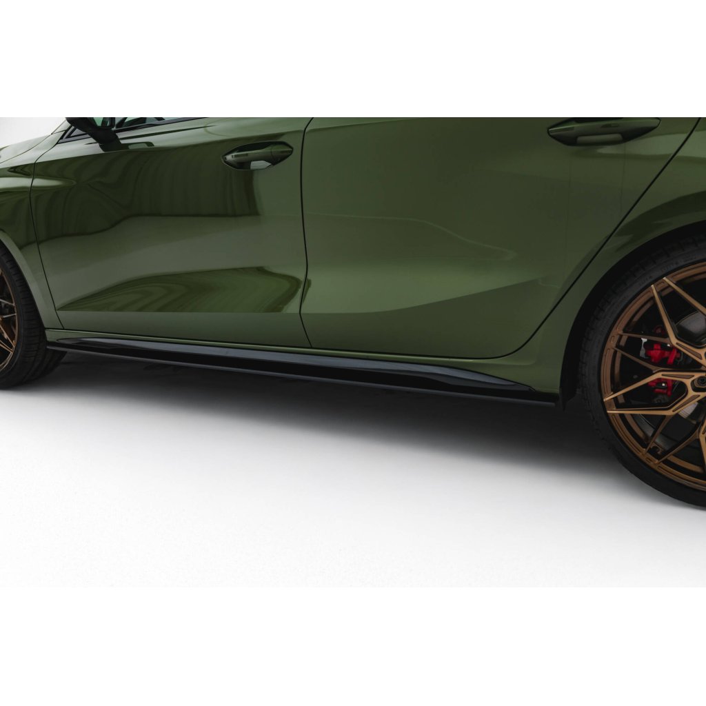 Maxton Design "Street Pro" difuzory pod boční prahy pro Audi S3 8Y Facelift, plast ABS bez povrchové úpravy, Sedan / Sportback, s černou a červenou linkou